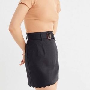 Urban Outfitters Scalloped edge belted mini skirt